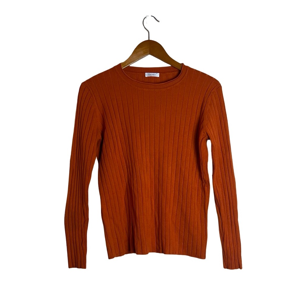 Lily Silk orange silk & wool blend sweater. Size large